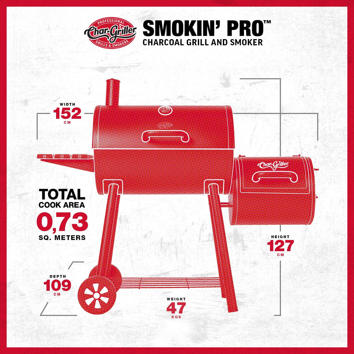 Smokin' Pro Charcoal BBQ and Offset Smoker by Char-Griller