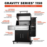 Masterbuilt 1150 Gravity Fed Charcoal BBQ Grill and Smoker with PIZZA OVEN ATTACHMENT