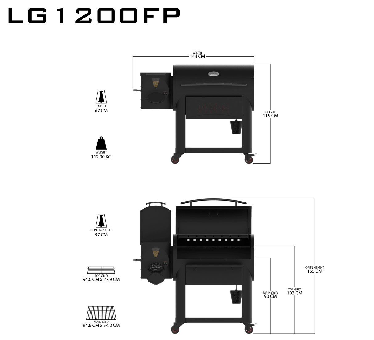Louisiana Grills Founders Series Premier 1200 Pellet Grill (LG1200FP) PLUS COVER